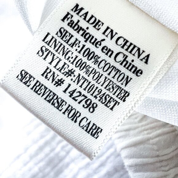 New In White Gauze Ruffled Drawstring Shorts Medium - Picture 13 of 14